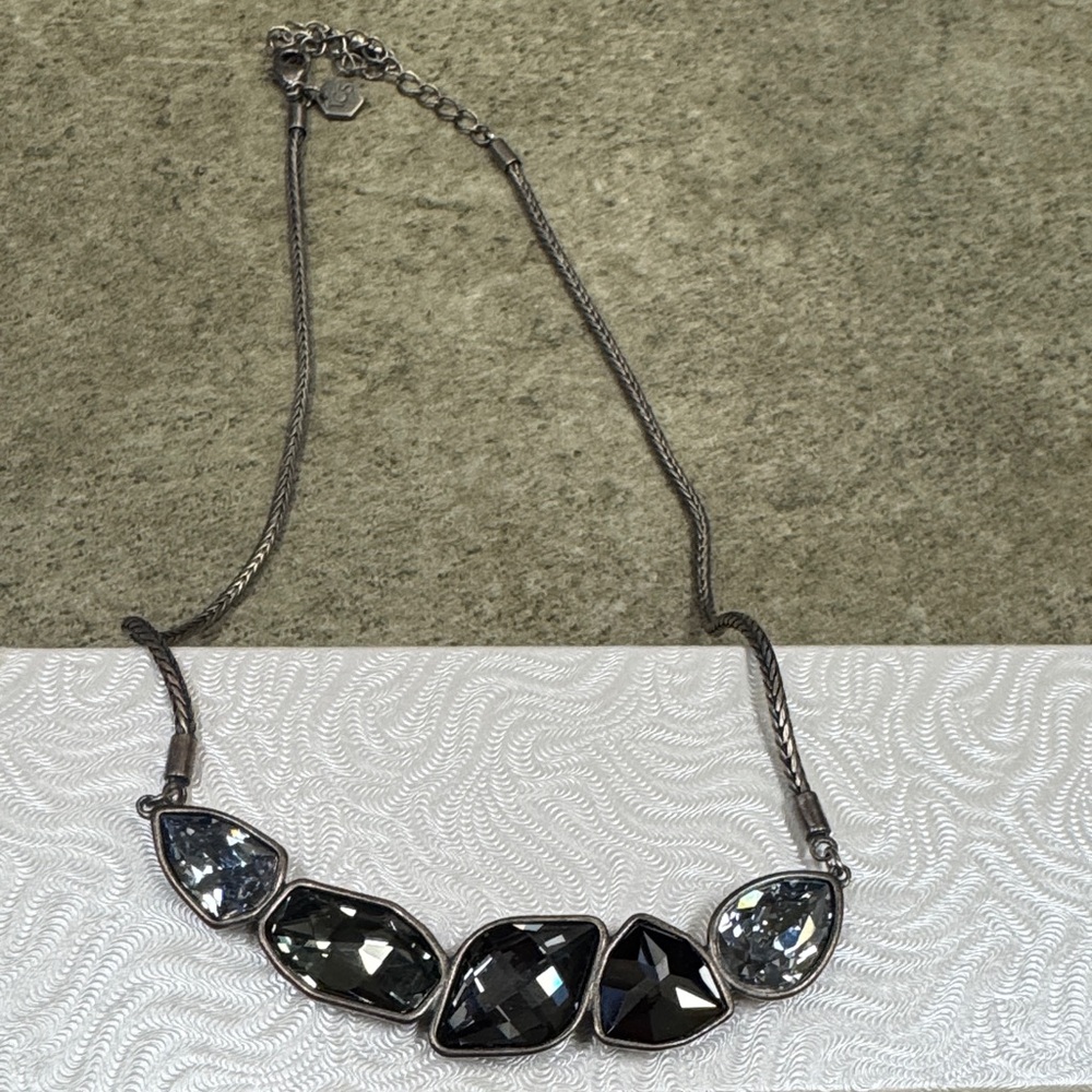 Swarovski Silver and Black Crystal Necklace